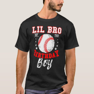 Lil Bro the Birthday Boy Baseball Theme Bday Ce T-shirt