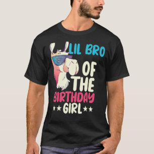 Lil Bro van de verjaardag meisje Llama Bday Alpaca T-shirt