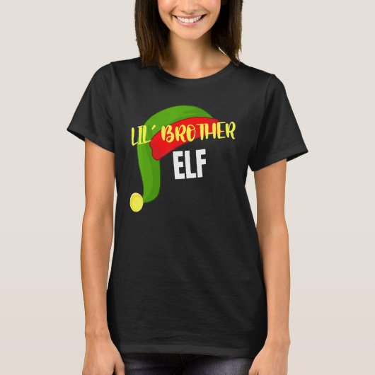 Lil Brother Elf Matching Familie Groep Kerst Pa T-shirt (Voorkant)