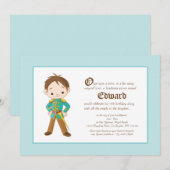 Li'l Brunette Prince Royal Birthday Invitation Kaart (Voorkant / Achterkant)
