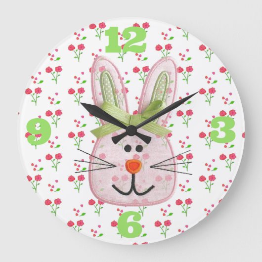 "Lil Bunny" ACRYLIC WALL CLOCK Grote Klok (Voorkant)