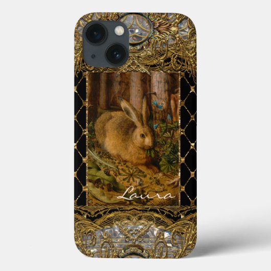 Lil Bunny in het tuinmonogram Case-Mate iPhone Case (Achterkant)