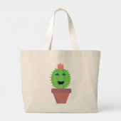 Lil Cactus Cute Cartoon Succuled Design Grote Tote Bag (Achterkant)