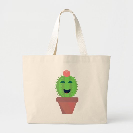 Lil Cactus Cute Cartoon Succuled Design Grote Tote Bag (Voorkant)