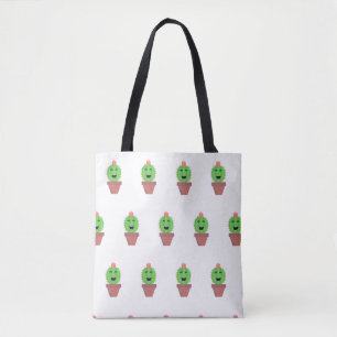 Lil Cactus Lief Cartoon Succulent Patroon  Tote Bag