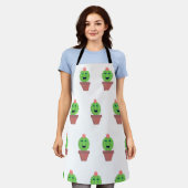 Lil Cactus Schattige Cartoon Succulent Leuke Kunst Schort (Gedragen)