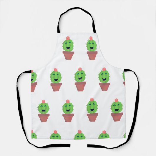 Lil Cactus Schattige Cartoon Succulent Leuke Kunst Schort (Voorkant)