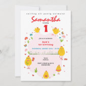 Lil' Chick Easter Chicken Boerderij Roze Meisje Ve Kaart (Voorkant)