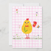 Lil' Chick Easter Chicken Boerderij Roze Meisje Ve Kaart (Achterkant)