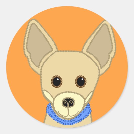 LiL Chihuahua Ronde Sticker (Voorkant)