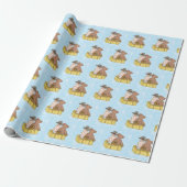 Lil' Cowboy and Teddy Bear Baby shower Cadeaupapier (Uitgerold)