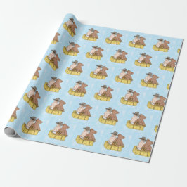 Lil' Cowboy and Teddy Bear Baby shower Cadeaupapier