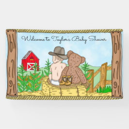 Lil' Cowboy and Teddy Bear Baby shower Spandoek