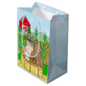 Lil' Cowboy and Teddy Bear Boy's Baby shower Medium Cadeauzakje (Achterkant Gekanteld)