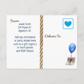 Lil Cowboy Baby Boy en Teddy Beer 1e Verjaardag Uitnodiging Briefkaart (Achterkant)