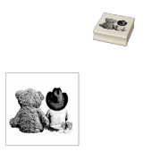 Lil Cowboy Baby met Teddy Bear Rubberstempel (Gestempeld)