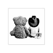 Lil Cowboy Baby met Teddy Bear Rubberstempel (Afrduk)