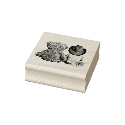 Lil Cowboy Baby met Teddy Bear Rubberstempel (Stempel)