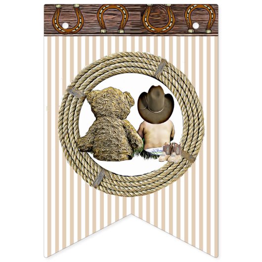 Lil Cowboy Baby shower Vlag Banner (Tweede vlag)