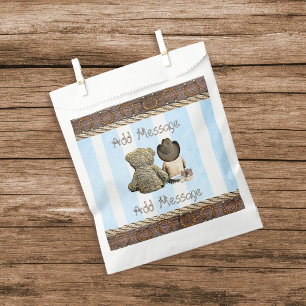 Lil Cowboy Boy en Teddy Bear Baby shower Bedankzakje