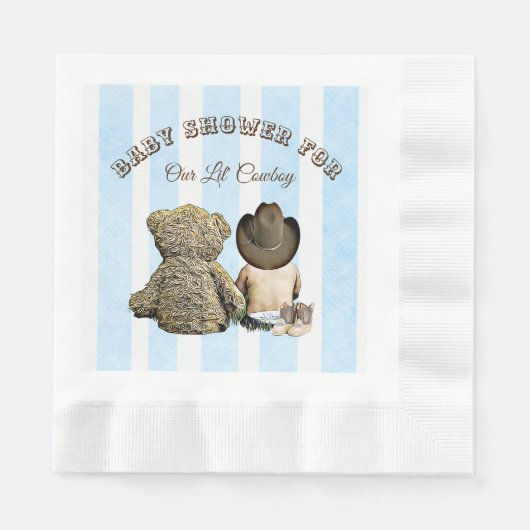 Lil Cowboy en Teddy Bear Baby shower servetten (Voorkant)