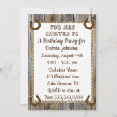 Lil' Cowboy en Teddy Bear Eerste Verjaardagsfeestj Kaart (Achterkant)