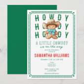 Lil Cowboy Gingerbread Christmas Green Baby shower Kaart (Voorkant / Achterkant)