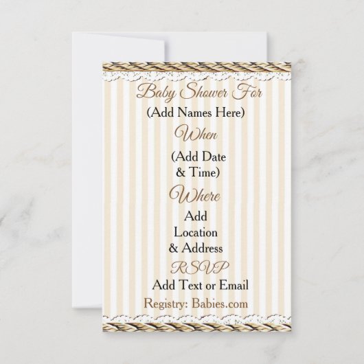 Lil' Cowboy Land en Western Baby shower Kaart (Achterkant)