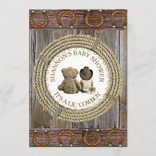 Lil' Cowboy Land en Western Baby shower Kaart