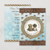 Lil' Cowboy Land en Western Baby shower Kaart (Voorkant / Achterkant)