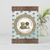 Lil' Cowboy Land en Western Baby shower Kaart (Staand voorkant)