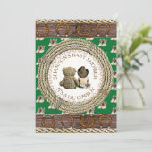 Lil' Cowboy Rustic Land en Western Baby shower Kaart (Staand voorkant)
