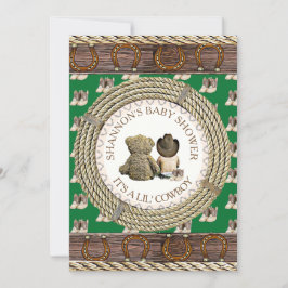 Lil' Cowboy Rustic Land en Western Baby shower Kaart