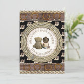 Lil' Cowboy Rustic Land en Western Baby shower Kaart (Staand voorkant)