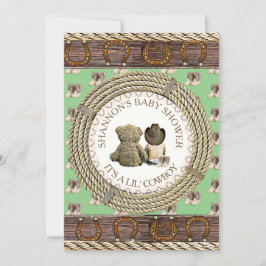 Lil' Cowboy Rustic Land en Western Baby shower Kaart