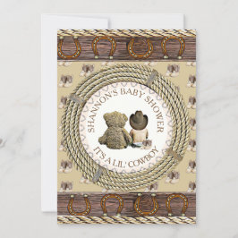 Lil' Cowboy Rustic Land en Western Baby shower Kaart
