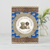 Lil' Cowboy Rustic Land en Western Baby shower Kaart (Staand voorkant)