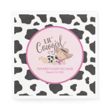 Lil' Cowgirl Baby shower servetten - Redhead
