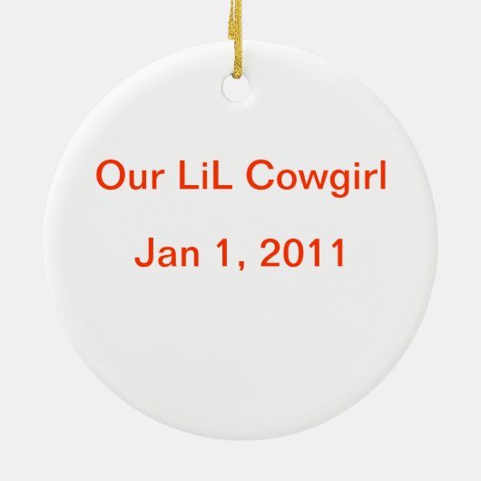 Lil Cowgirl () Birth Ornament (Achterkant)
