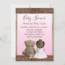 Lil' Cowgirl en Teddy Bear | Roze Baby shower