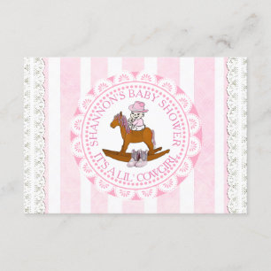Lil 'Cowgirl' land en Western Baby shower Kaart