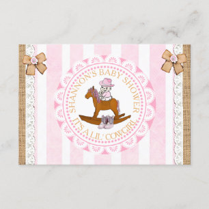 Lil 'Cowgirl' land en Western Baby shower Kaart