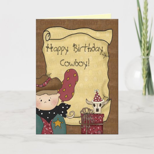 Lil' Cowpoke Cowboy Birthday Greeting Card Kaart (Voorkant)
