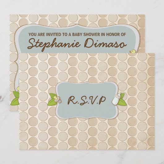 Lil Cute Monkey Baby shower nodigt uit Kaart (Voorkant / Achterkant)