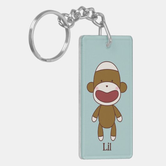 Lil de Sock Monkey Acryl Sleutelhanger (Voorkant Links)