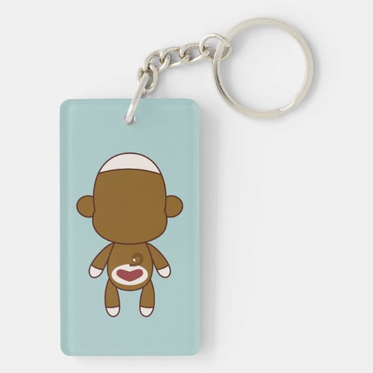 Lil de Sock Monkey Acryl Sleutelhanger (achterkant)
