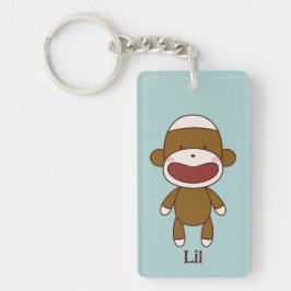Lil de Sock Monkey Acryl Sleutelhanger