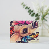_LiL Deer en Butterflies_ Briefkaart (Staand voorkant)