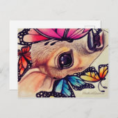 _LiL Deer en Butterflies_ Briefkaart (Voorkant / Achterkant)