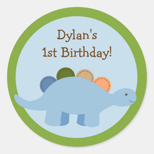 Lil Dino Dinosaur Boys Envelop Seals Stickers (Voorkant)